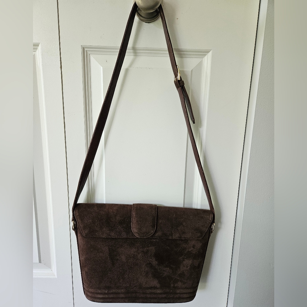 YSL Vintage Brown Suede Shoulder Bag - Picture 15 of 15